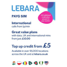 Lebara Pay As You Go SIM Card