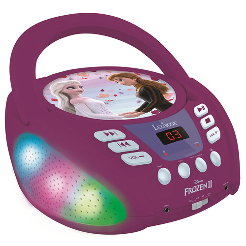 Bluetooth CD-Player Die Eiskönigin mit Lichteffekten - LEXIBOOK - Tragbar - Karaoke - Blau