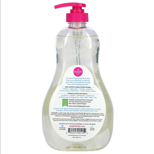 Dapple Baby, Sabão de Botella e Prato, Sem Fragrância, 16,9 fl oz (500 ml) 1