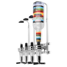 4 Bottle Stand Wall Mounted Dispenser Drinks Wine Spirits Steel Bar