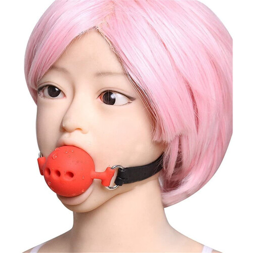 Ball Gag Full Silicone, Lockable High Quality Breathable Mouth Gag 2