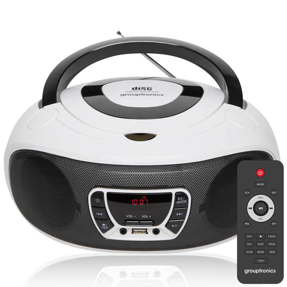 Grouptronics Gtcdr-501 Boombox Cd Player With Remote Control, Radio, Usb, Mp3 & Aux In