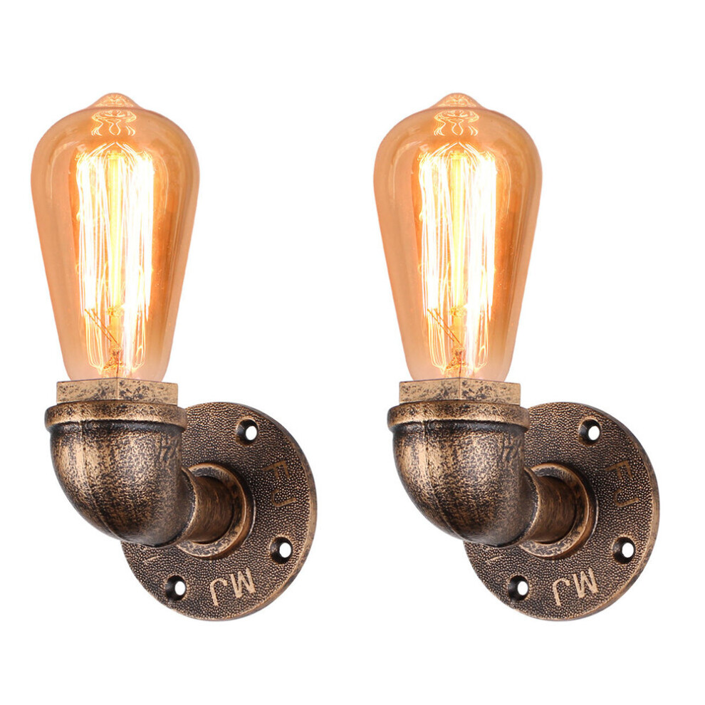Stoex Vintage Mini Wall Lamp Retro Industrial Wall Iron Metal Chandelier For Bar Loft Cafe Rust (2Pcs) Light