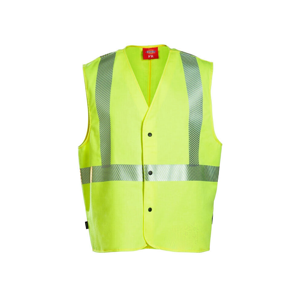 (M) DICKIES FR High Vis Flame Resistant PPE Safety Vest Waistcoat YELLOW 349UT70