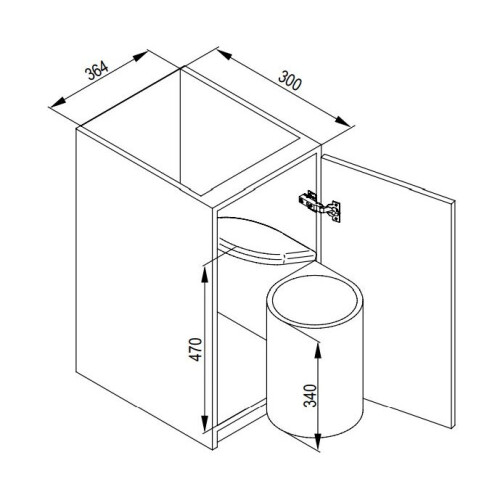 (White) Automatic waste bin under sink 13l 1
