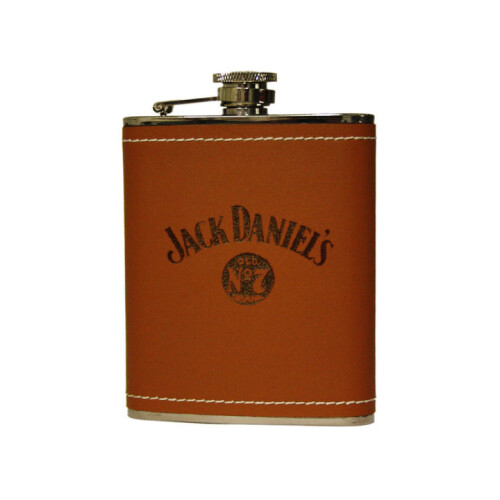 Jack Daniels Jack Daniel's 6oz tan leather hip flask