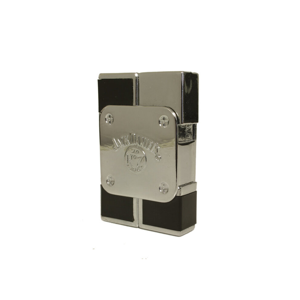 Jack Daniel's square electronic gas lighter black and chrome