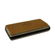 Jack Daniel's tan leather glasses case