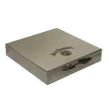 Jack Daniel's chrome 4 compartment pill box