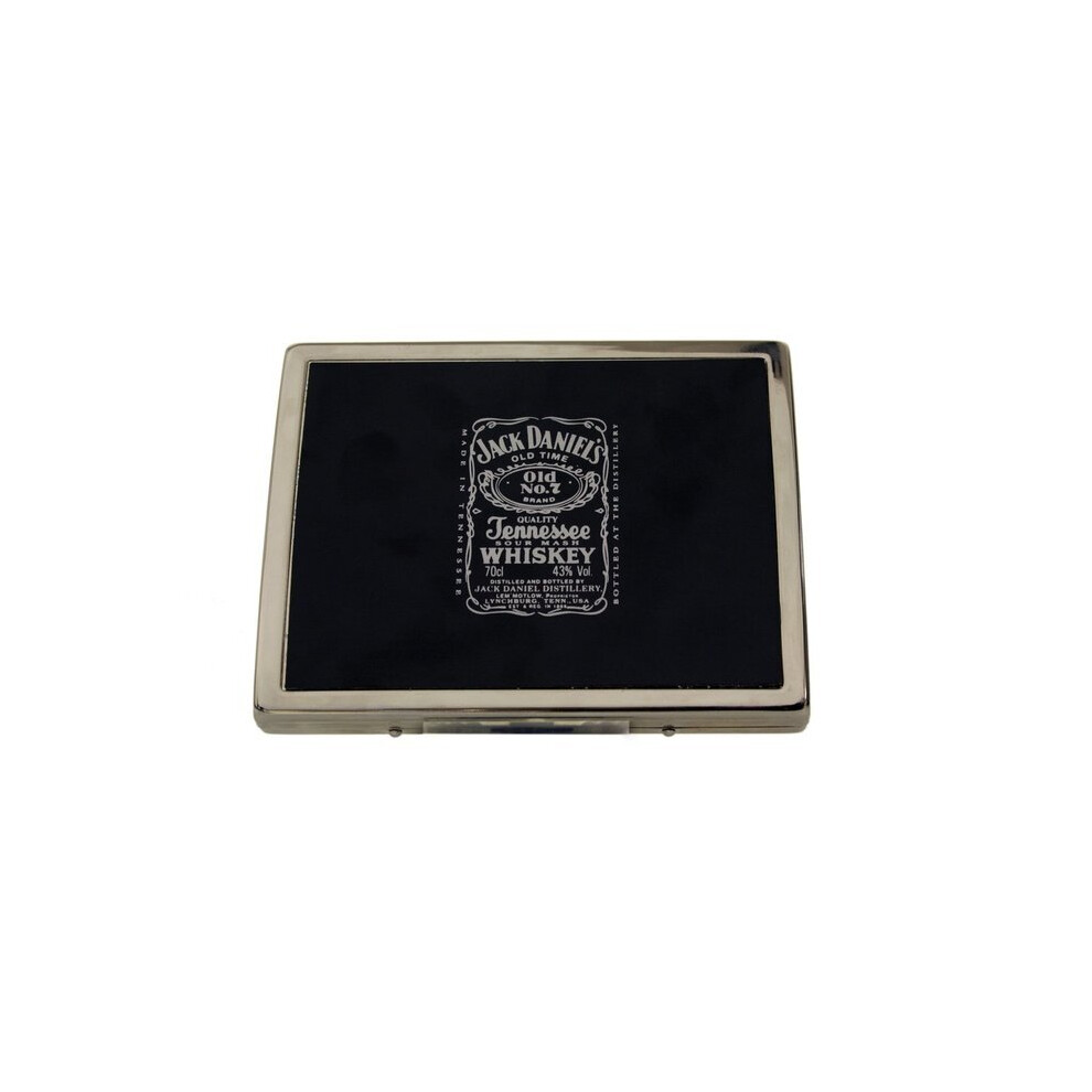 Jack Daniels Jack Daniel's And Chrome Fluted Cigarette Case Black
