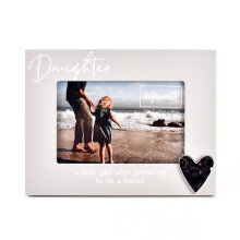 Moments Wooden Photo Frame with Heart 6" x 4" - Daughter
