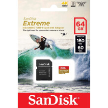Scheda di memoria flash - SANDISK - Extreme Microsdxc 64Gb - Classe di velocità A2/V30/U3 - Fino a 160 Mo/s