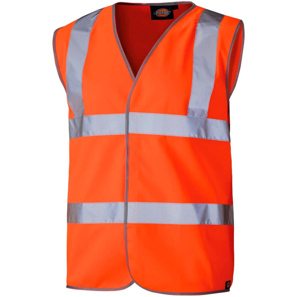 (S) DICKIES High Vis Highway PPE Safety Vest Waistcoat ORANGE SA30310