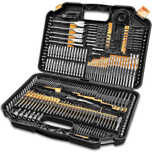 Terratek Terratek 246pc Combination Drill Bit Set | HSS Titanium Twist Drill Bits, Masonry Drill Bits, Wood Drill Bits & Screwdriver Bits