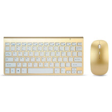 (GOLD English) Keyboard Ultra-thin Wireless Keyboard Mouse Combo 2.4g Wireless Mouse For Apple Keyboard Style Mac Win Xp/7/8/10 Tv Box