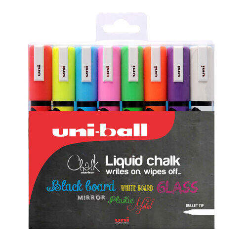Uni-Ball PWE uni-5M Medium Chalk Marker Bullet Tip ass…