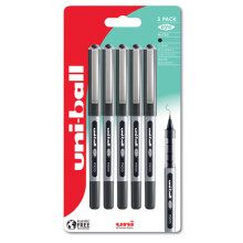 uni-ball uniball Eye Micro Rollerball Pen UB-150 Liquid Ink Black Plastic Free Packaging Pack 5