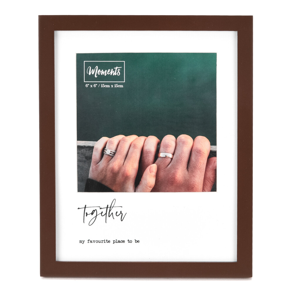 Moments Wooden Photo Frame with Mount 6" x 6" - Together
