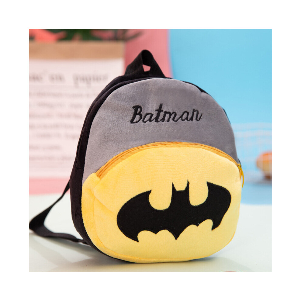 (Batman) Kids Plush Mini Backpack Kindergarten Students Schoolbag