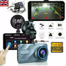 4" In Car Camera Recorder Dual Front and Rear HD 1080P Dash Cam Night Vision UK