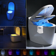 Motion Sensor 8 Colors LED Toilet Bowl Night Light Flexible Bathroom Seat Lamp