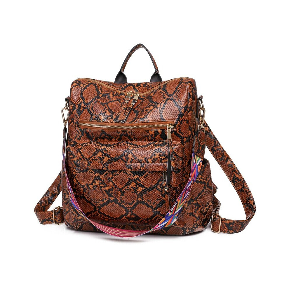 (NO3) Geometric print design, multifunctional and large capacity ladies fashion backpack, waterproof shoulder bag with side pockets-image-OPC-P7X5TZR-NEW