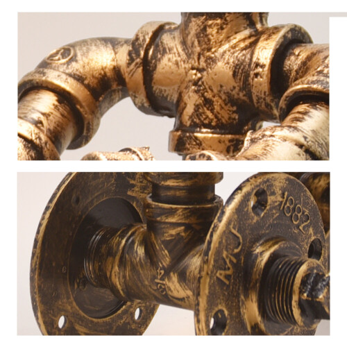 Industrial Iron Riding Robot Steampunk Table Lamp Retro Water Pipe 1