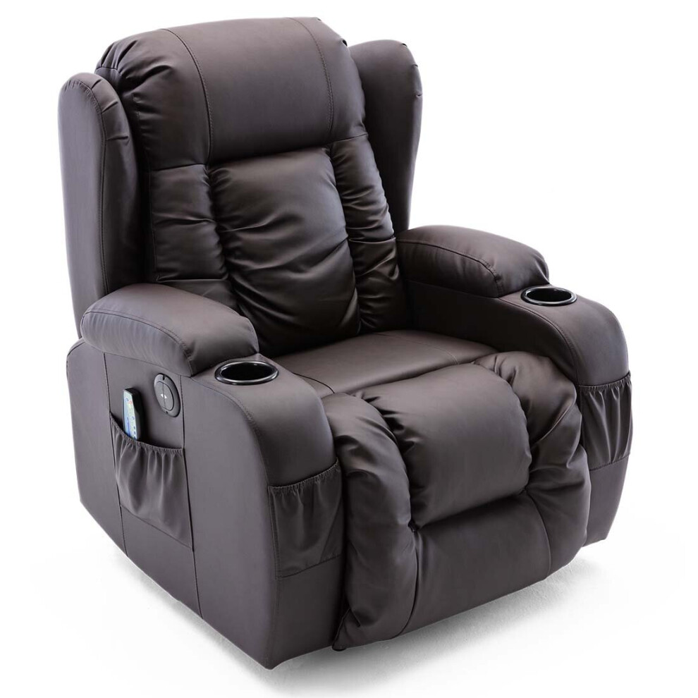 (Brown, 1 Seater) CAESAR HIGH BACK ELECTRIC BOND GRADE LEATHER RECLINER 3+2+1 SOFA ARMCHAIR SET