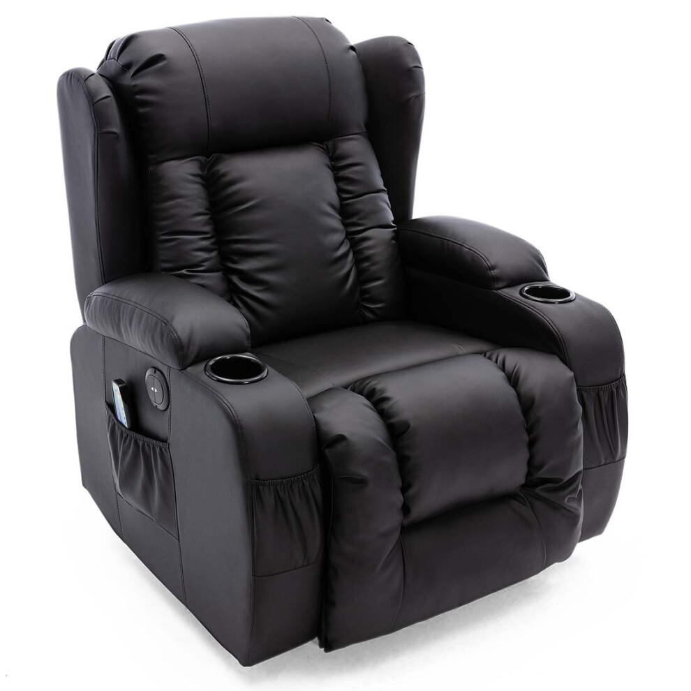 (Black, 1 Seater) CAESAR HIGH BACK ELECTRIC BOND GRADE LEATHER RECLINER 3+2+1 SOFA ARMCHAIR SET-image-OPC-P7X5V6N-NEW