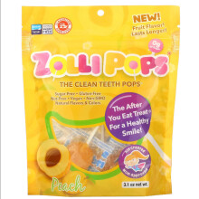 Zollipops, Die sauberen Zähne Lollis, Pfirsich, 3,1 oz