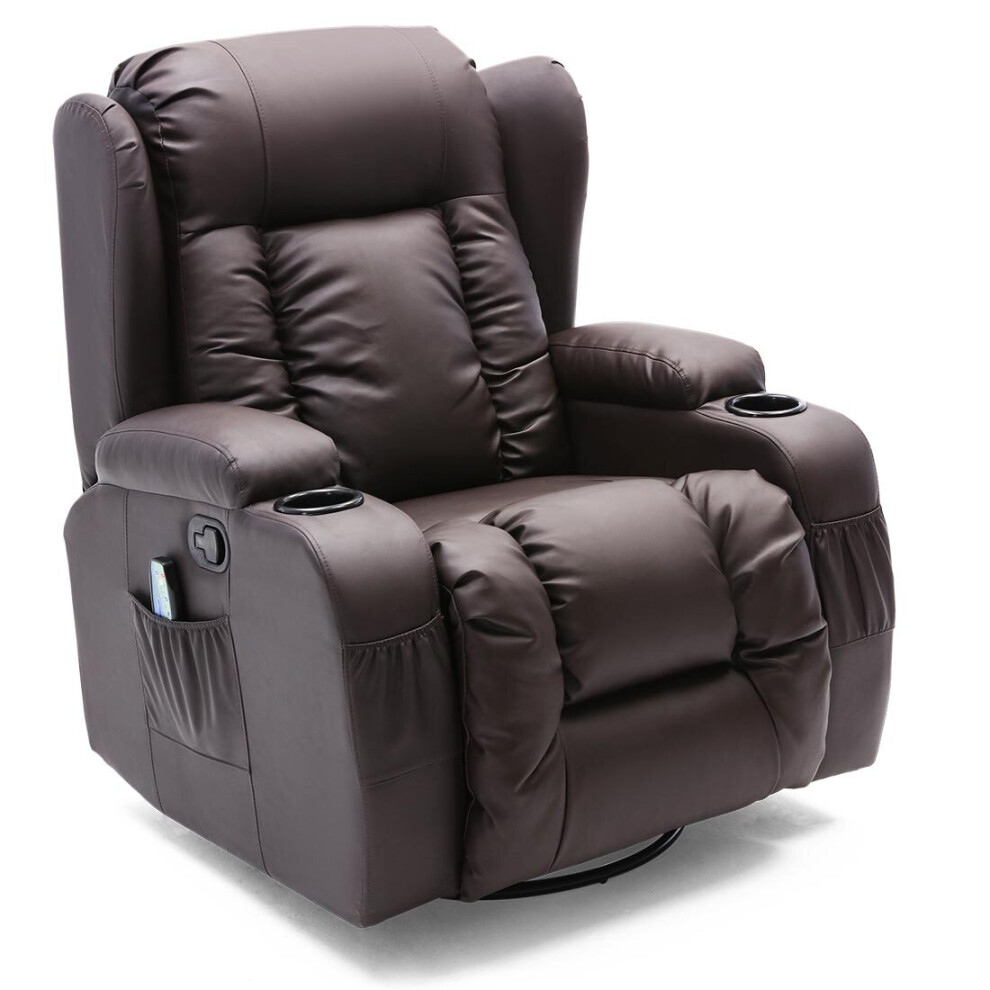 (Brown, 1 Seater) CAESAR HIGH BACK BOND GRADE LEATHER RECLINER 3+2+1 SUITE SOFA ARMCHAIR SET