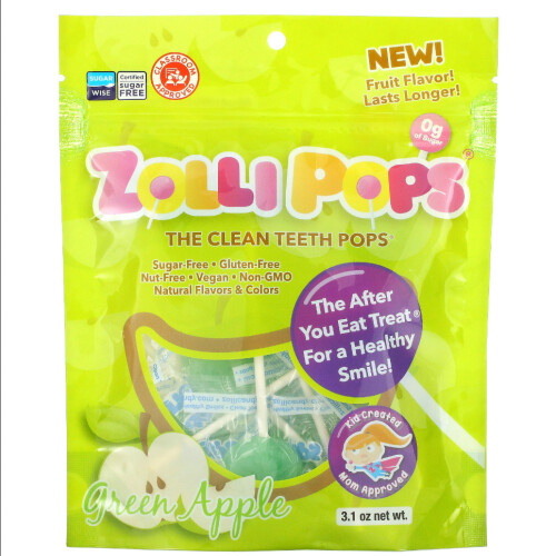 The Clean Teeth Pops, Green Apple, 3.1 oz