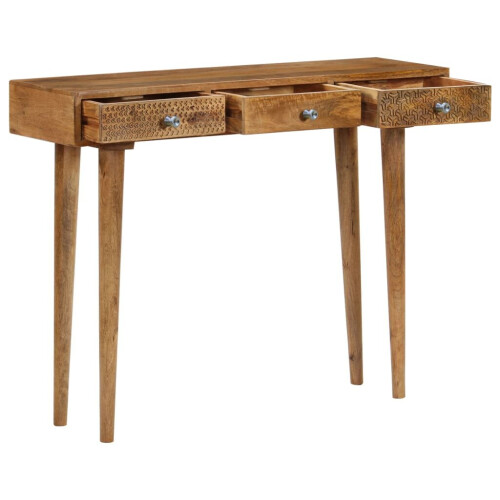 VidaXL vidaXL Solid Mango Wood Console Table 102x30x79cm Entryway Display Stand Desk 2