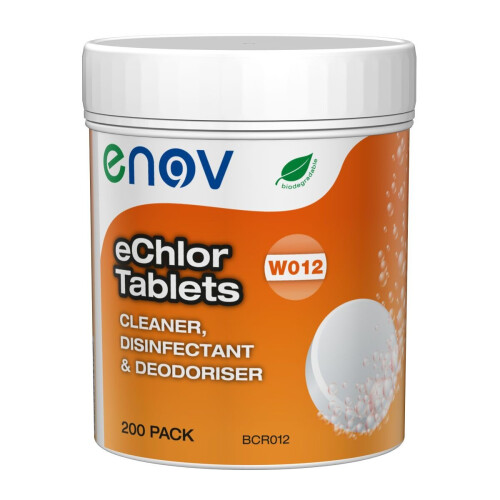 Enov eChlor Tablets W012 Cleaner Disinfectant & Deodoriser ~ 200 Tabs