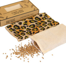 Lavender Eye Pillow Natural Cotton and Juco in Gift Box Night Leopard