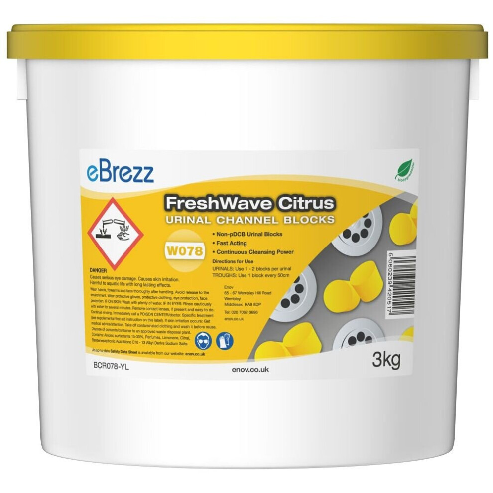 Enov FreshWave Citrus W078 Urinal Channel Blocks ~ 3 Kg