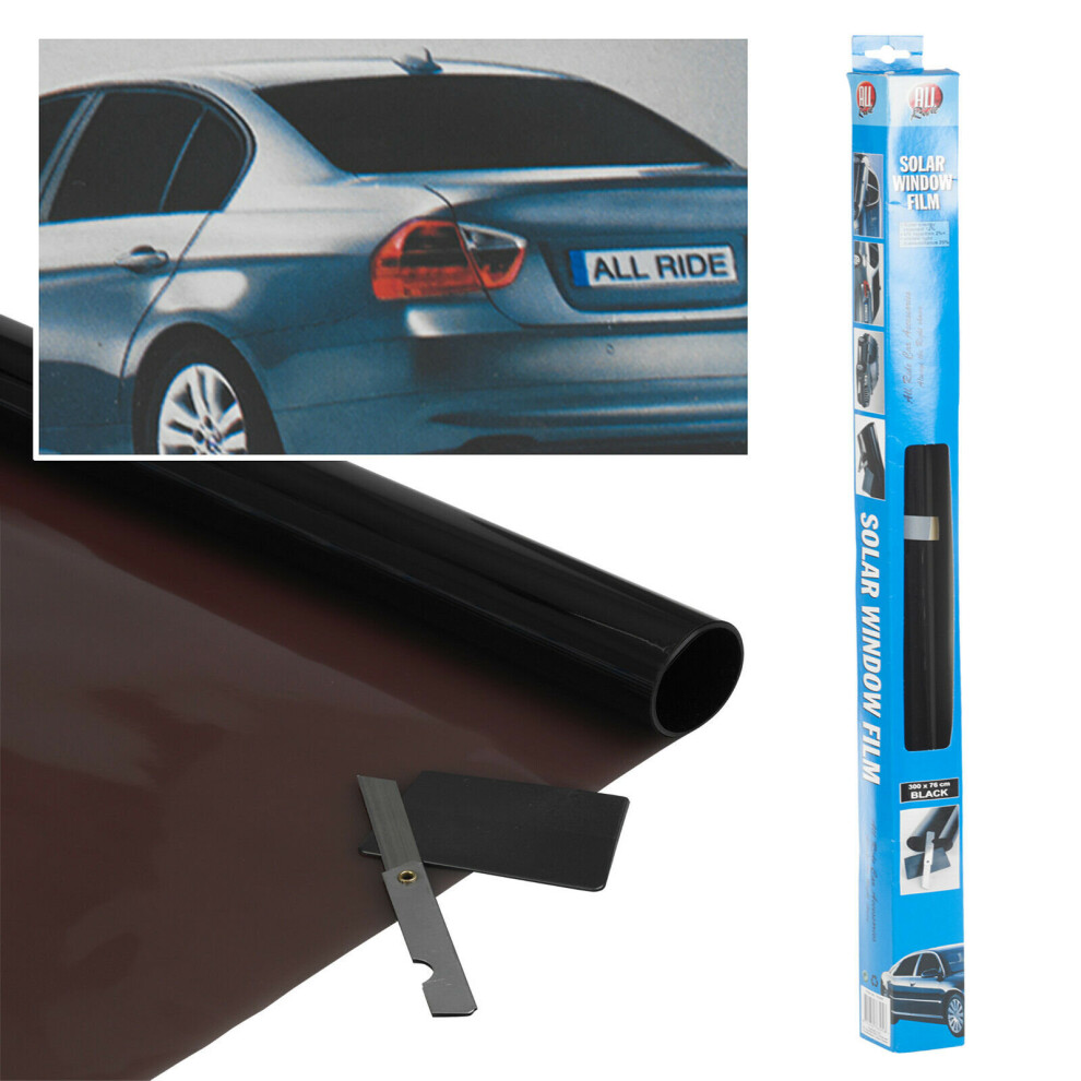 Universal Fit Black Tint Film Car Window Film Reduce Glare 300 x 76cm