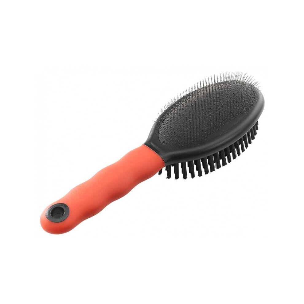 animal brush double 23 cm polyamide/steel red