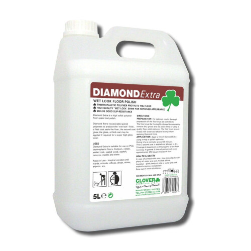 Clover Diamond Extra Wet Look Floor Polish  ~ 2x5 Litre