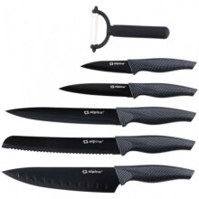 knife set 6 pieces stainless steel black