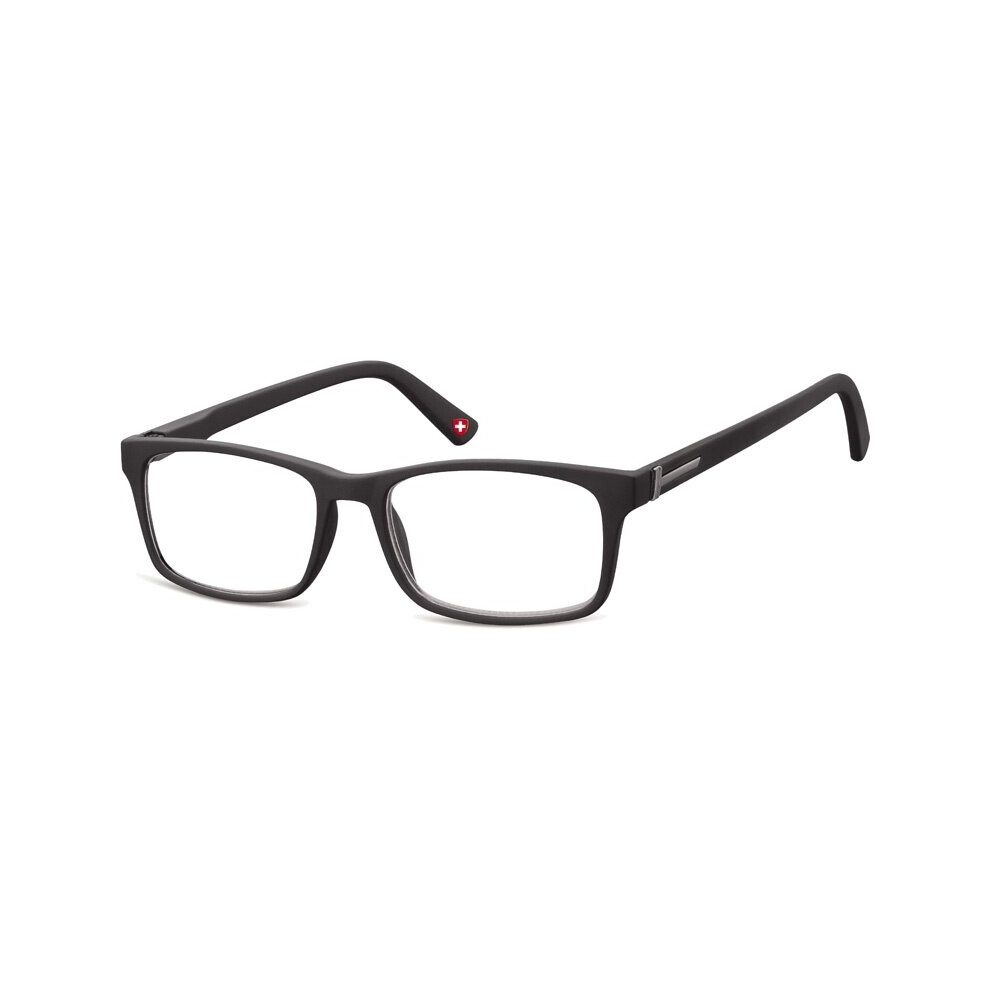 Montana Black Reading Glasses Mr73 Unisex Rectangular Strength +2.50