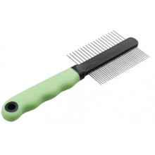 cat's comb 20,3 x 1,6 cm steel/rubber green
