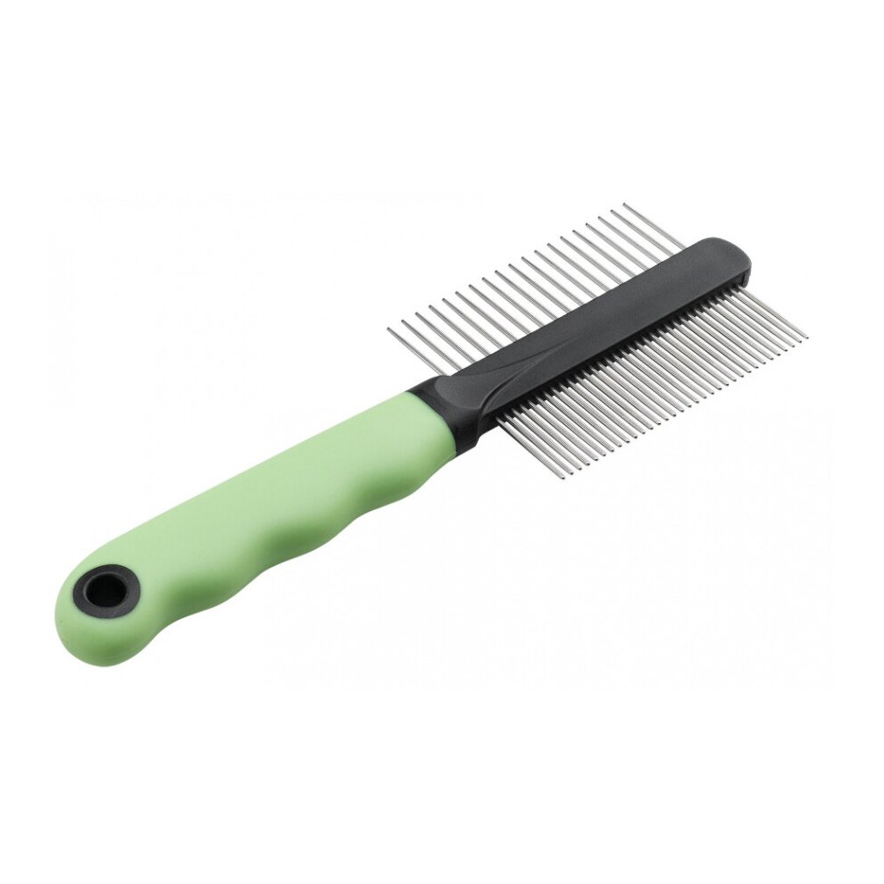 cat's comb 20,3 x 1,6 cm steel/rubber green