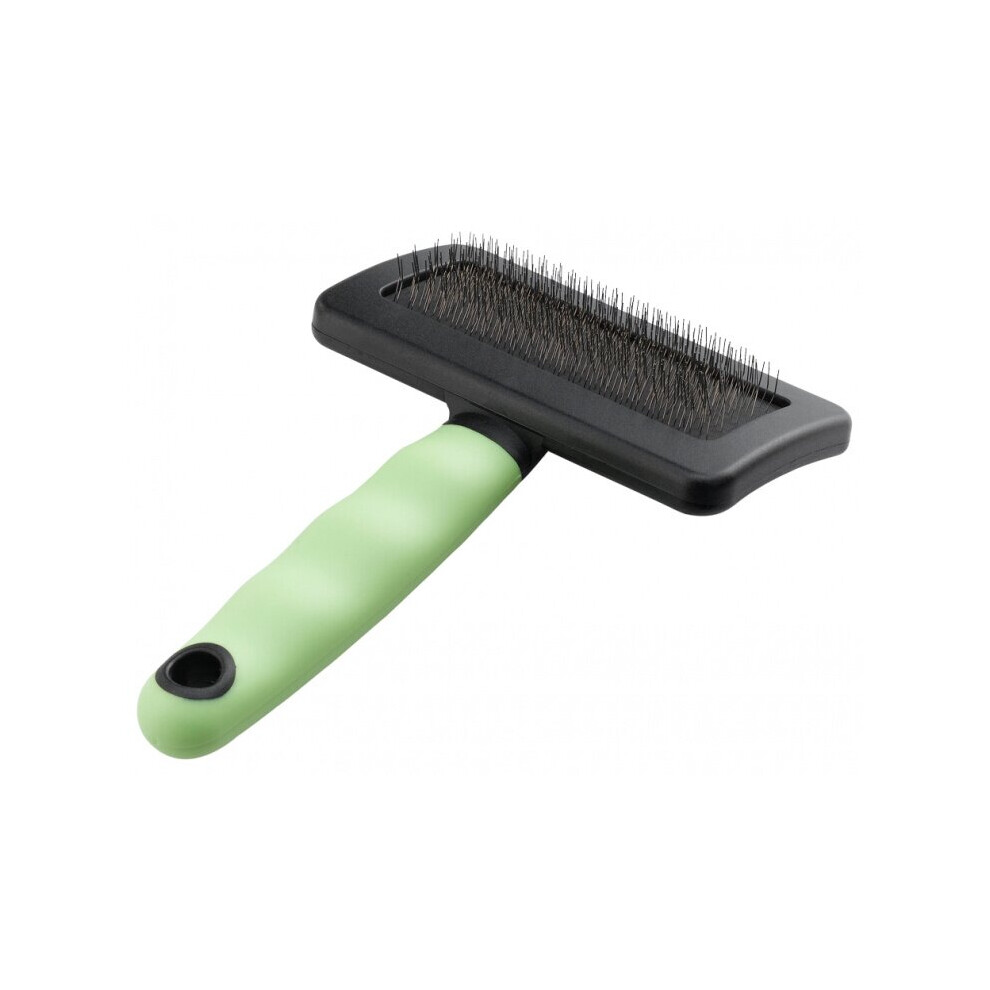 cat's comb 16,5 x 11,4 cm steel/rubber green/black