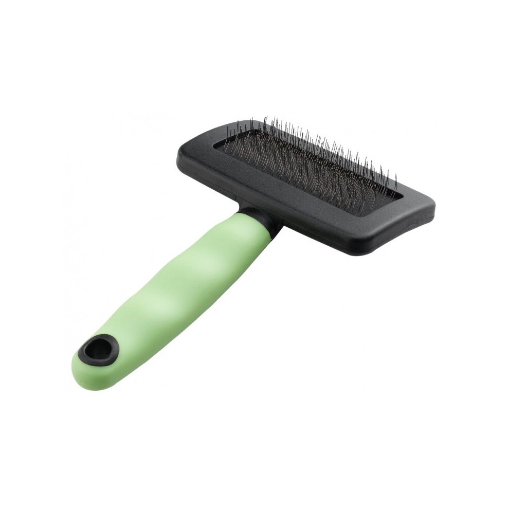 cat's comb 16 x 9,8 cm steel/rubber green/black