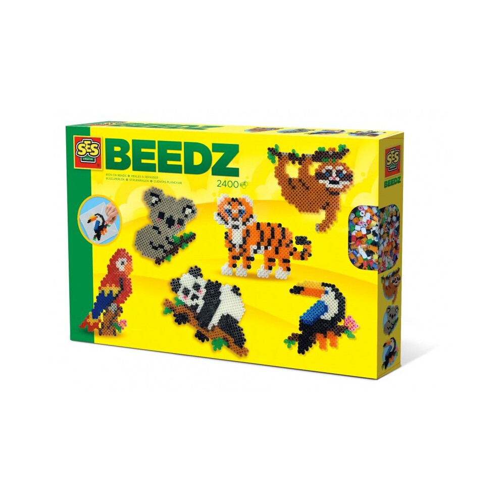 Ses Creative String Bead Set Beedz Jungle Animals 2400 Pieces