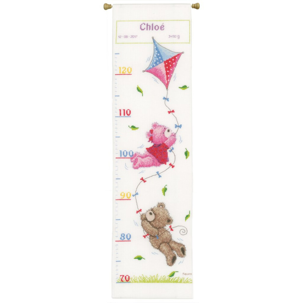 Popcorn & Brie Flying Height Chart Counted Cross Stitch Kit