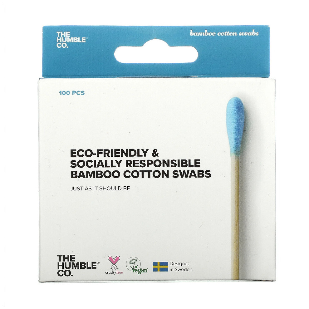 The Humble Co. , Bamboo Cotton Swabs, Blue, 100 Swabs