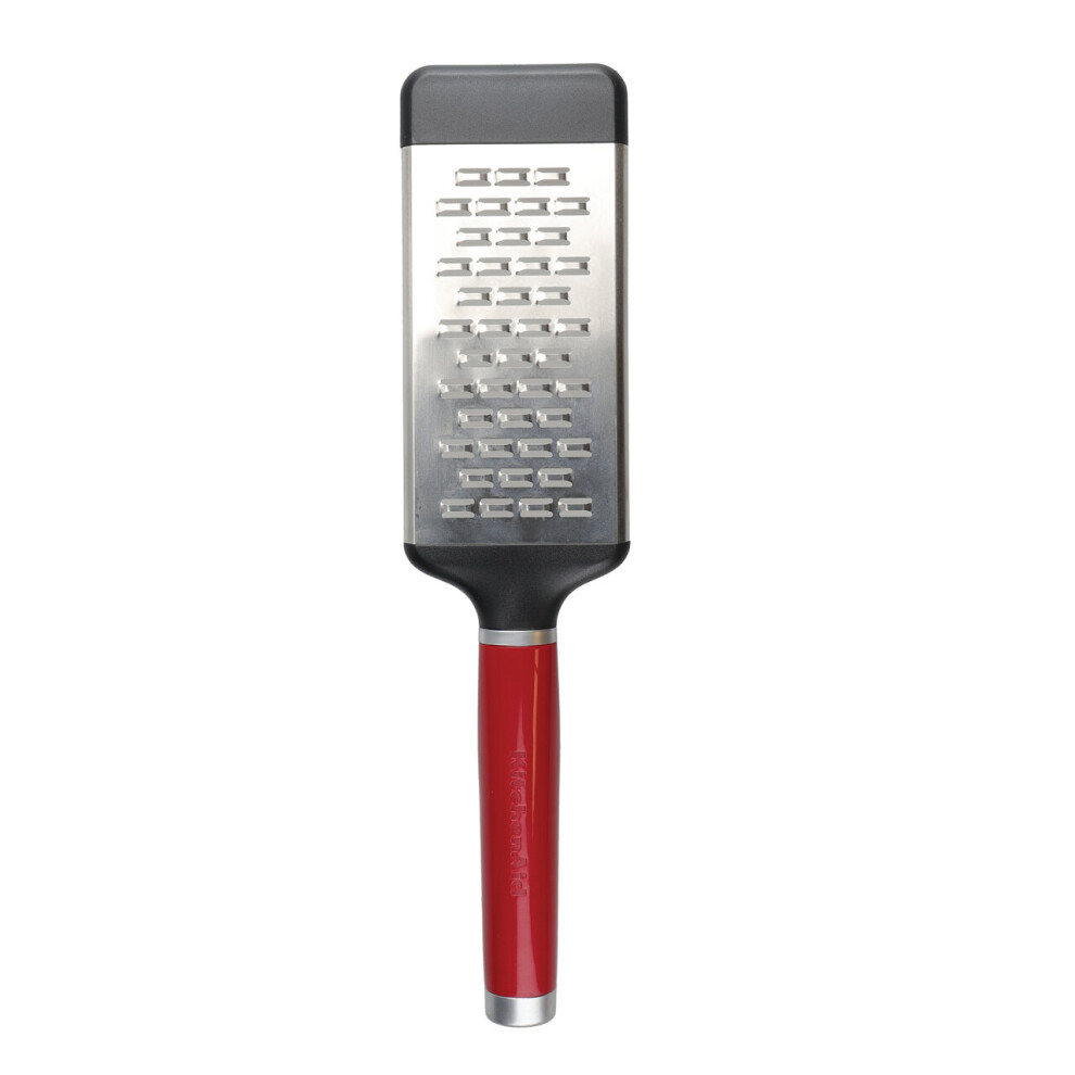 KitchenAid Etched Cheese Grater, Stainless Steel Two-Way Paddle Medium Grater  Empire Red
