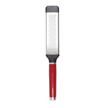 KitchenAid Etched Cheese Grater, Stainless Steel Two-Way Paddle Fine Grater Empire Red